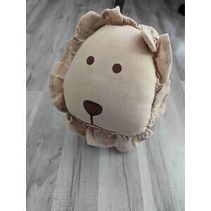 Restoration Hardware Beige Embroidered Stuffed Lion Toy Plush
